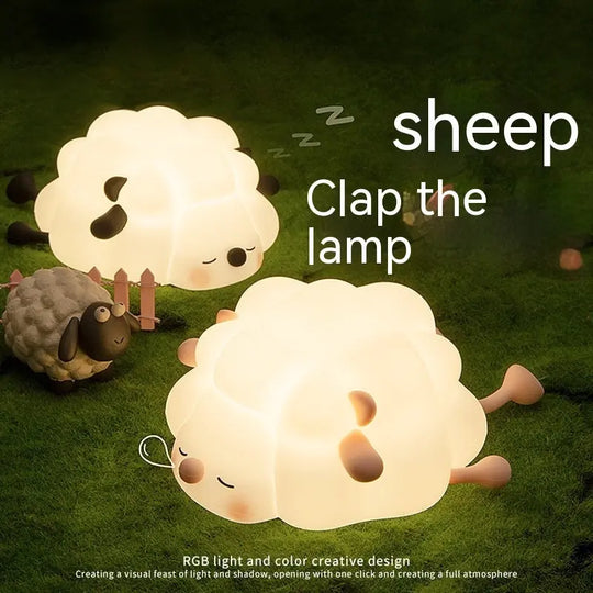 Cute Silicone Night Lights Sheep Cartoon Bedroom Lamp For Children's Room Decor Rechargeable Timing Dimming Sleep Night Light - Unique Unique Unique Cute Silicone Night Lights Sheep Cartoon Bedroom Lamp For Children's Room Decor Rechargeable Timing Dimming Sleep Night Light