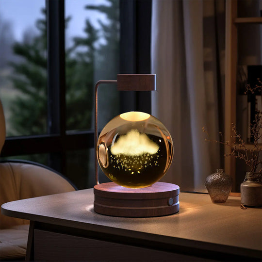 Crystal Ball Cosmic Dinosaur Indoor Night Light USB Power Warm Bedside Light Birthday Gift Night Lamp Unique