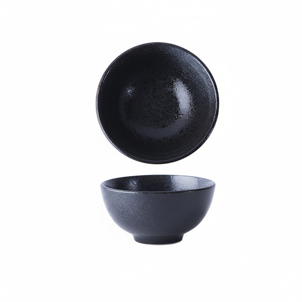 Small ceramic catch bowl in night glaze, deep dark tenmoku finish