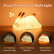 Cute LED Night Light Touch Sensor Cartoon Kid's Nightlights Big Face Rabbit Silicone Night Light Christmas Gift Bedside Lamp Home Decor - Unique Unique Unique Cute LED Night Light Touch Sensor Cartoon Kid's Nightlights Big Face Rabbit Silicone Night Light Christmas Gift Bedside Lamp Home Decor