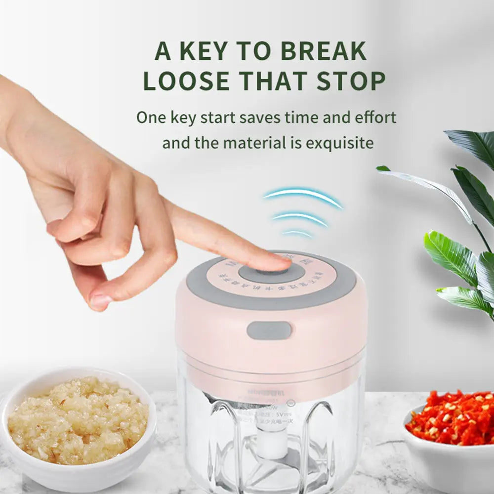 Mini Electric Garlic Chopper USB Charging Ginger Masher Machine Sturdy Durable Chili Vegetable Crusher Kitchen Tool - Unique Unique Unique Mini Electric Garlic Chopper USB Charging Ginger Masher Machine Sturdy Durable Chili Vegetable Crusher Kitchen Tool