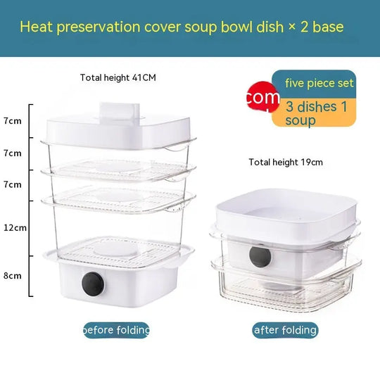 Multi-layer Dish Cover Heat Preservation Kitchen Cover Dining Table Leftover Storage Box Transparent Stack Cooking Hood Steamer - Unique Unique Unique Multi-layer Dish Cover Heat Preservation Kitchen Cover Dining Table Leftover Storage Box Transparent Stack Cooking Hood Steamer