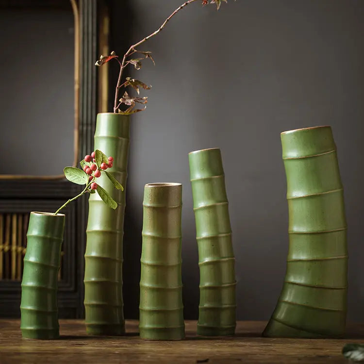 Imitation Bamboo Vase And Flower Arrangement Chinese Model House Furniture - Unique Unique Unique Imitation Bamboo Vase And Flower Arrangement Chinese Model House Furniture