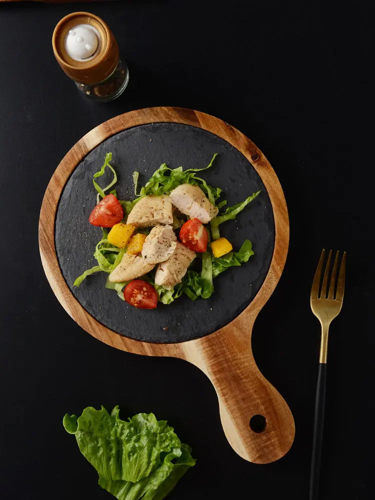 Black Wood Pizza Dish Wooden Plate - Unique Unique Unique Black Wood Pizza Dish Wooden Plate
