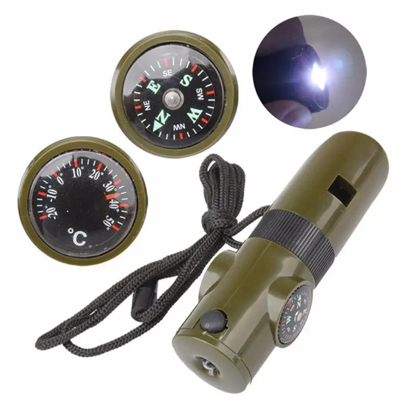 Off-the-shelf seven-in-one whistle multi-function compass survival whistle outdoor products - Unique Unique Unique Off-the-shelf seven-in-one whistle multi-function compass survival whistle outdoor products