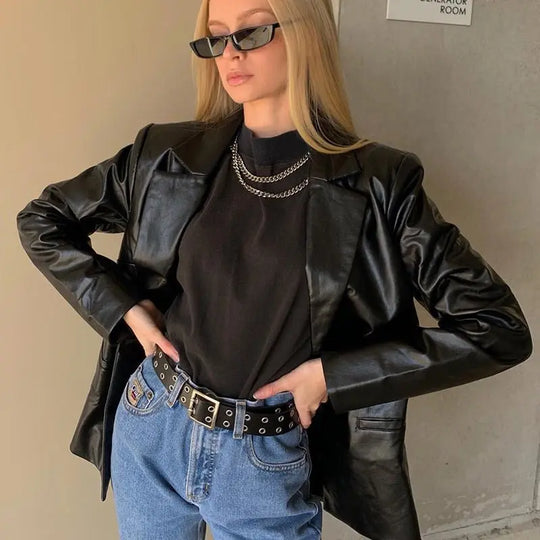 New product women's fashion leather PU suit - Unique Unique Unique New product women's fashion leather PU suit