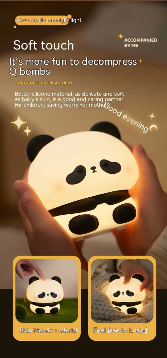 Panda LED Night Light Cute Silicone Night Light USB Rechargeable Touch Night Lamp Bedroom Timing Lamp Decoration Children's Gift Home Decor - Unique Unique Unique Panda LED Night Light Cute Silicone Night Light USB Rechargeable Touch Night Lamp Bedroom Timing Lamp Decoration Children's Gift Home Decor