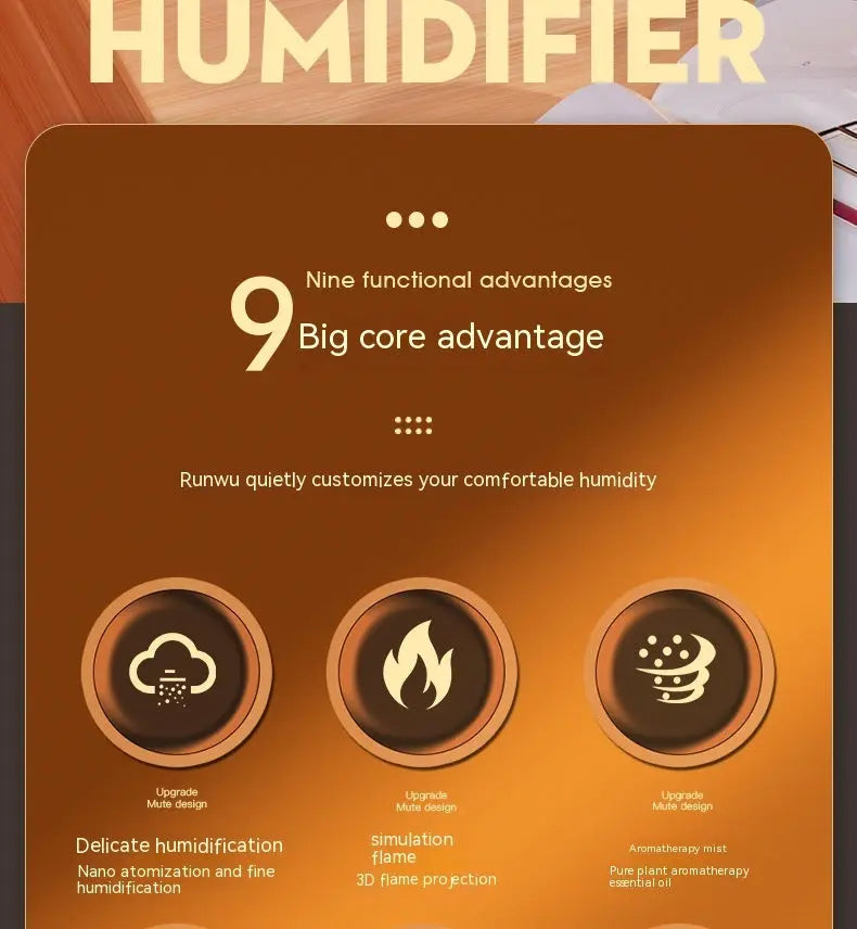 Flame Humidifier USB Smart Timing LED Electric Aroma Diffuser Simulation Fire Night Lamp Home Decor - Unique Unique Unique Flame Humidifier USB Smart Timing LED Electric Aroma Diffuser Simulation Fire Night Lamp Home Decor