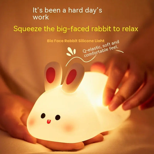 Cute LED Night Light Touch Sensor Cartoon Kid's Nightlights Big Face Rabbit Silicone Night Light Christmas Gift Bedside Lamp Home Decor - Unique Unique Unique Cute LED Night Light Touch Sensor Cartoon Kid's Nightlights Big Face Rabbit Silicone Night Light Christmas Gift Bedside Lamp Home Decor