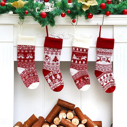 European And American Jacquard Yarn Gift Bag Christmas Decoration - Unique Unique Unique European And American Jacquard Yarn Gift Bag Christmas Decoration