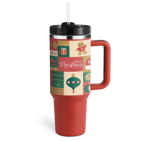 40 Oz Tumbler With Handle Straw Insulated, Stainless Steel Spill Proof Vacuum Coffee Cup Tumbler With Lid Tapered Mug Gifts For Valentine Lover Suitable For Car Gym Office Travel Unique