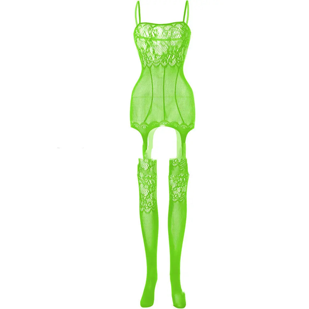 Women Hollow Stockings Tight Fishnet Clothes One-piece - Unique Unique Unique Women Hollow Stockings Tight Fishnet Clothes One-piece