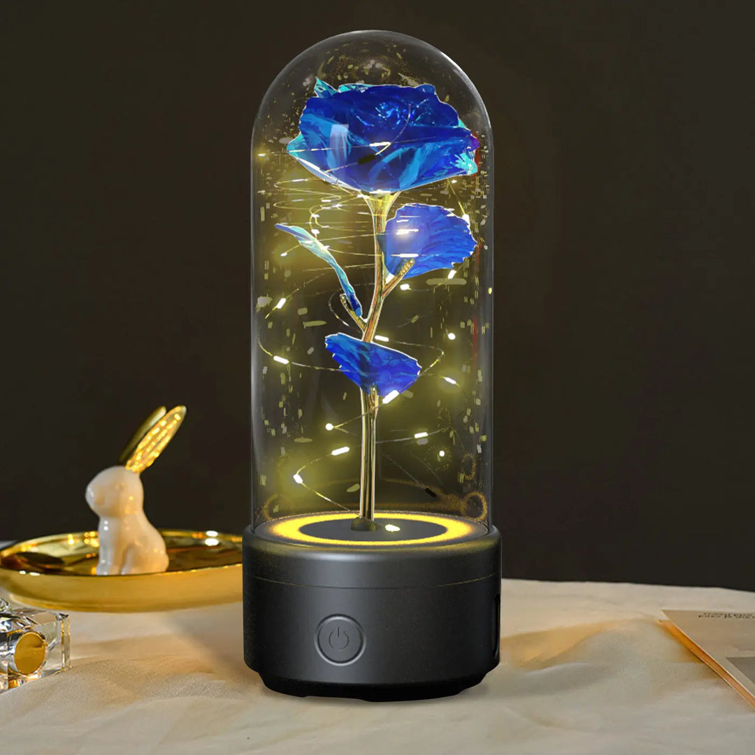 Creative 2 In 1 Rose Flowers LED Light And Bluetooth-compatible Speaker Valentine's Day Gift Rose Luminous Night Light Ornament In Glass Cover - Unique Unique Unique Creative 2 In 1 Rose Flowers LED Light And Bluetooth-compatible Speaker Valentine's Day Gift Rose Luminous Night Light Ornament In Glass Cover