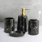 Premium Ceramic Bathroom Accessory Set | 4-Piece Spa-Inspired Bath Décor Collection