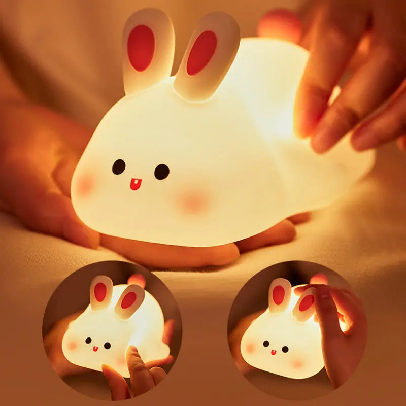 Cute LED Night Light Touch Sensor Cartoon Kid's Nightlights Big Face Rabbit Silicone Night Light Christmas Gift Bedside Lamp Home Decor - Unique Unique Unique Cute LED Night Light Touch Sensor Cartoon Kid's Nightlights Big Face Rabbit Silicone Night Light Christmas Gift Bedside Lamp Home Decor