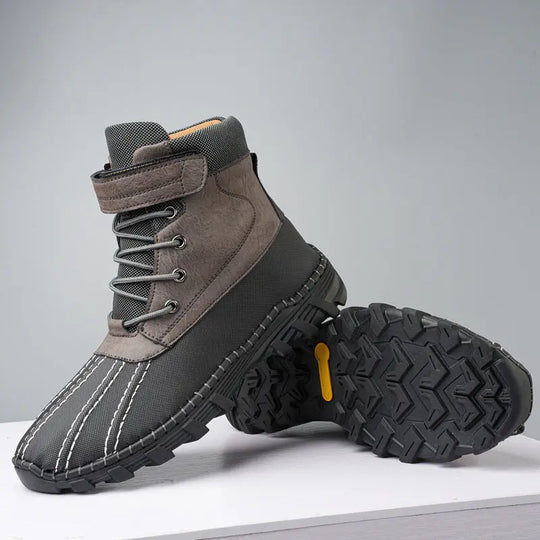 Winter Fleece Lace-up Snow Boots For Men Women Waterproof And Anti-slip Outdoor Work Boot Fashion Warm Mid-tube Cotton Shoes Men - Unique Unique Unique Winter Fleece Lace-up Snow Boots For Men Women Waterproof And Anti-slip Outdoor Work Boot Fashion Warm Mid-tube Cotton Shoes Men