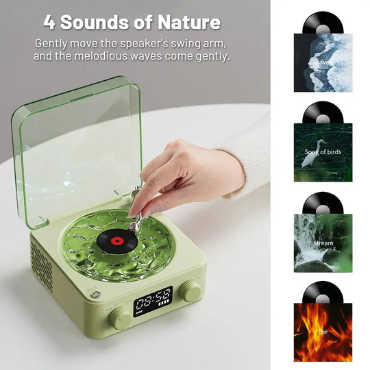 Retro Turntable Speaker Wireless Bluetooth-compatible 5.0 Vinyl Record Player Stereo Sound With White Noise RGB Projection Lamp Effect - Unique Unique Unique Retro Turntable Speaker Wireless Bluetooth-compatible 5.0 Vinyl Record Player Stereo Sound With White Noise RGB Projection Lamp Effect