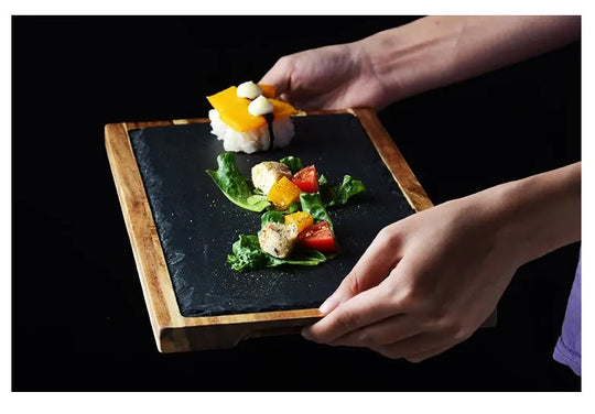 Black Wood Pizza Dish Wooden Plate - Unique Unique Unique Black Wood Pizza Dish Wooden Plate