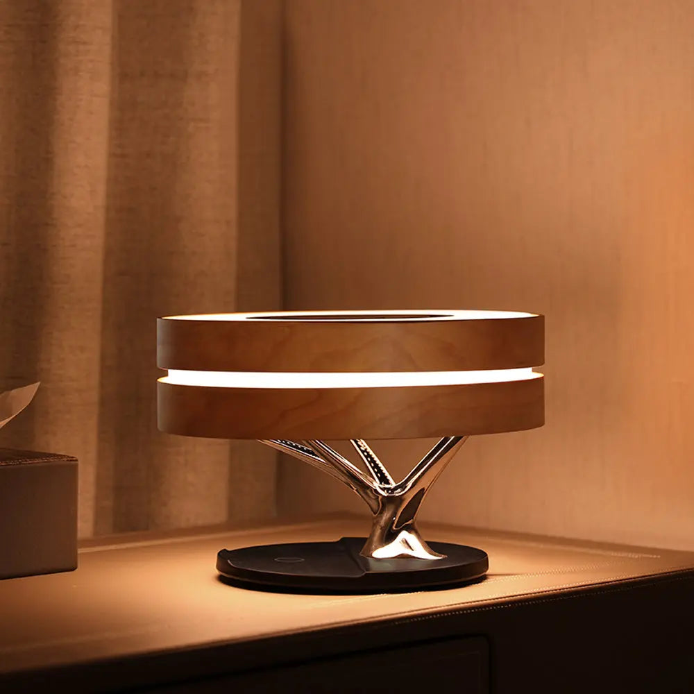 Round Intelligent Music Bluetooth Speaker Bed Lamp WiFi Circle Tree Of Led Light Wireless Charging For Living Room - Unique Unique Unique Round Intelligent Music Bluetooth Speaker Bed Lamp WiFi Circle Tree Of Led Light Wireless Charging For Living Room