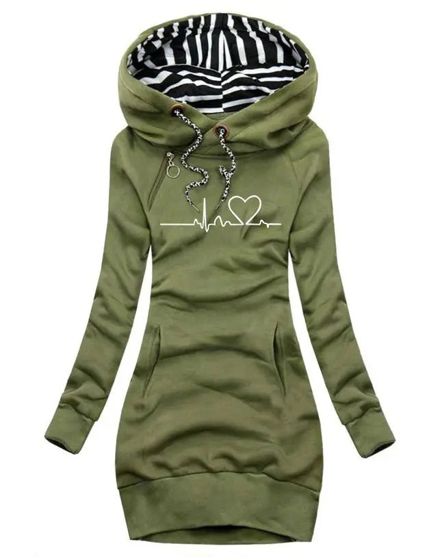 Heart Print Long Clothes Women Hoodie Sweatshirt Pullover Tops - Unique Unique Unique Heart Print Long Clothes Women Hoodie Sweatshirt Pullover Tops