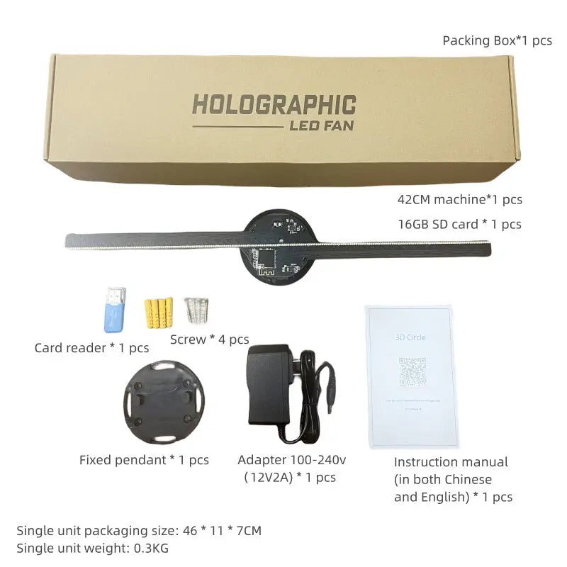 Led Luminous Sign Light Holographic Projector Diy Fan Screen Video Picture 3d Holographic Light Holiday Decoration - Unique Unique Unique Led Luminous Sign Light Holographic Projector Diy Fan Screen Video Picture 3d Holographic Light Holiday Decoration