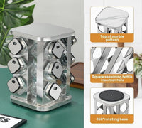 Rotating Spice Rack Organizer with 20 Glass Jars | 360° Kitchen Countertop Storage