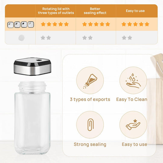 CARLA HOME Rotating Spice Rack Organiser with 20 Glass Jars for Kitchen Countertop-1