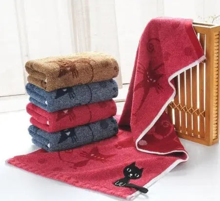 Tail Hook Cotton Cat Face Towel 25x50cm - Unique Unique Unique Tail Hook Cotton Cat Face Towel 25x50cm