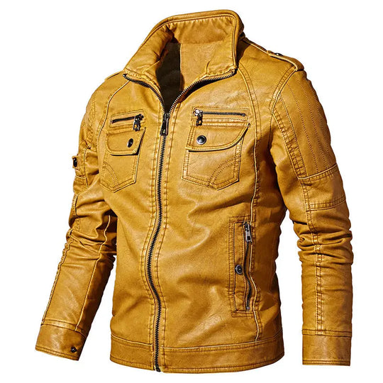 Men's winter casual fleece motorcycle jacket Unique
