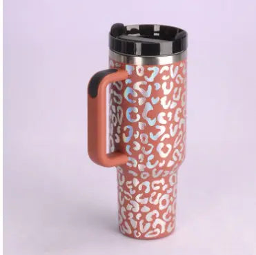 40 Oz Tumbler With Handle Straw Insulated, Stainless Steel Spill Proof Vacuum Coffee Cup Tumbler With Lid Tapered Mug Gifts For Valentine Lover Suitable For Car Gym Office Travel Unique