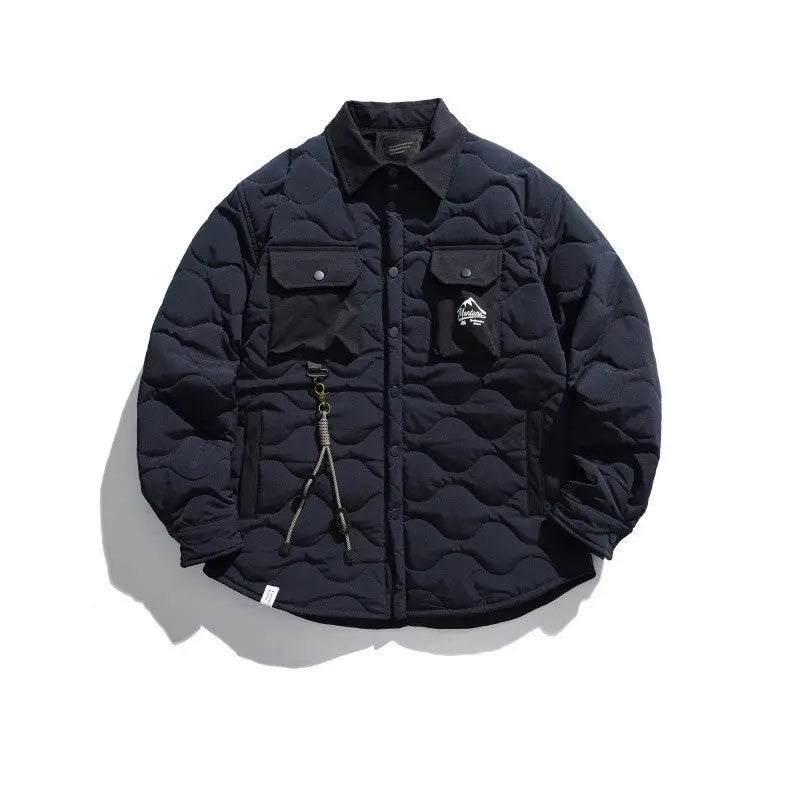 Lapel Gourd Plaid Cotton-padded Clothes For Men And Women Multi-pocket Workwear - Unique Unique Unique Lapel Gourd Plaid Cotton-padded Clothes For Men And Women Multi-pocket Workwear