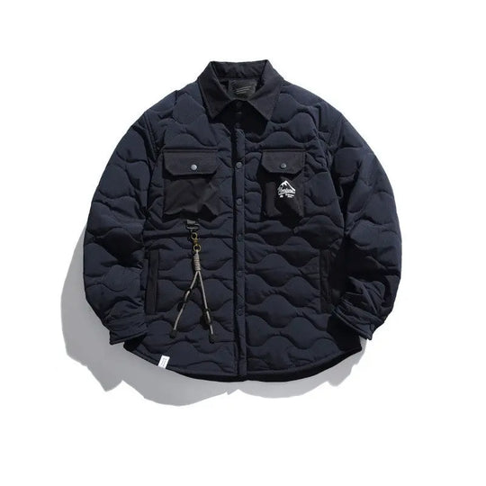 Lapel Gourd Plaid Cotton-padded Clothes For Men And Women Multi-pocket Workwear - Unique Unique Unique Lapel Gourd Plaid Cotton-padded Clothes For Men And Women Multi-pocket Workwear