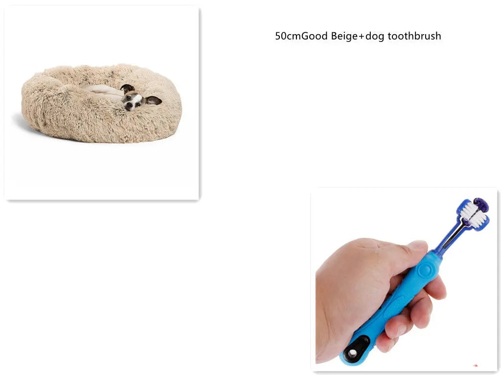 1 random color toothbrush pet plush dog brush in addition to bad breath tartar dental care dog cat cleaning supplies Unique