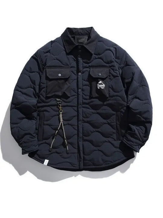 Lapel Gourd Plaid Cotton-padded Clothes For Men And Women Multi-pocket Workwear - Unique Unique Unique Lapel Gourd Plaid Cotton-padded Clothes For Men And Women Multi-pocket Workwear