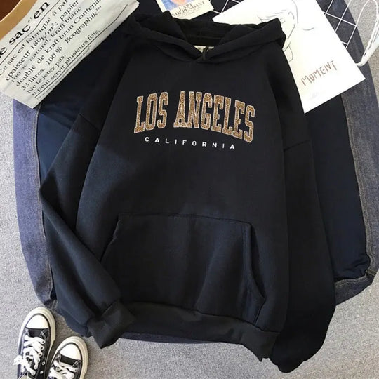 Los Angeles, California Usa City Leopard Hoodie - Unique Unique Unique Los Angeles, California Usa City Leopard Hoodie