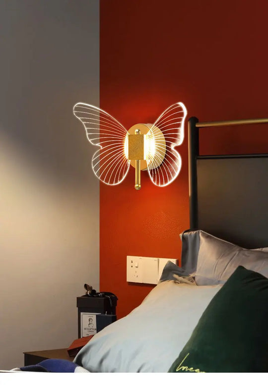 Butterfly Wall Lamp Light Luxury Bedside Warm Decoration - Unique Unique Unique Butterfly Wall Lamp Light Luxury Bedside Warm Decoration