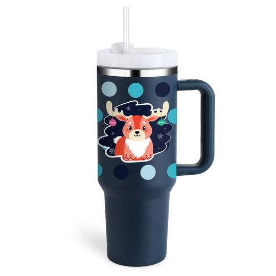 40 Oz Tumbler With Handle Straw Insulated, Stainless Steel Spill Proof Vacuum Coffee Cup Tumbler With Lid Tapered Mug Gifts For Valentine Lover Suitable For Car Gym Office Travel Unique