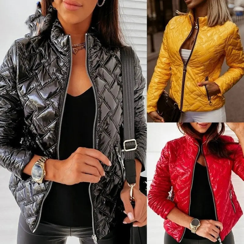 Women Slim Short Jacket Winter Coat Zipper Clothes Plus Size - Unique Unique Unique Women Slim Short Jacket Winter Coat Zipper Clothes Plus Size