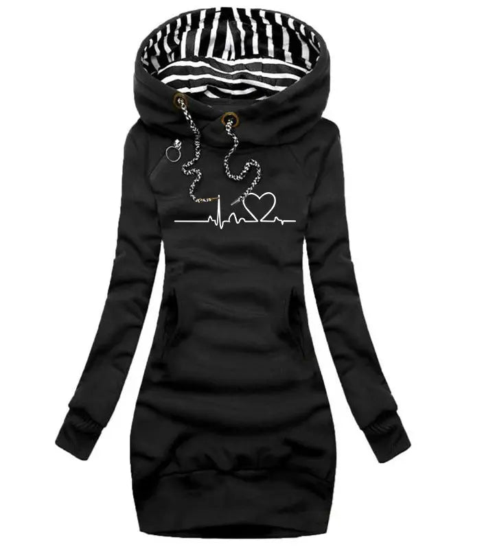 Heart Print Long Clothes Women Hoodie Sweatshirt Pullover Tops - Unique Unique Unique Heart Print Long Clothes Women Hoodie Sweatshirt Pullover Tops