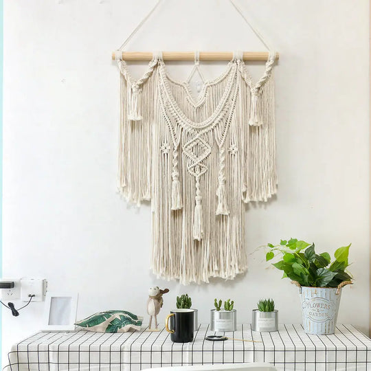 Room Decor Hand Woven Tapestry Wall Curtains With Bohemian Leaves - Unique Unique Unique Room Decor Hand Woven Tapestry Wall Curtains With Bohemian Leaves