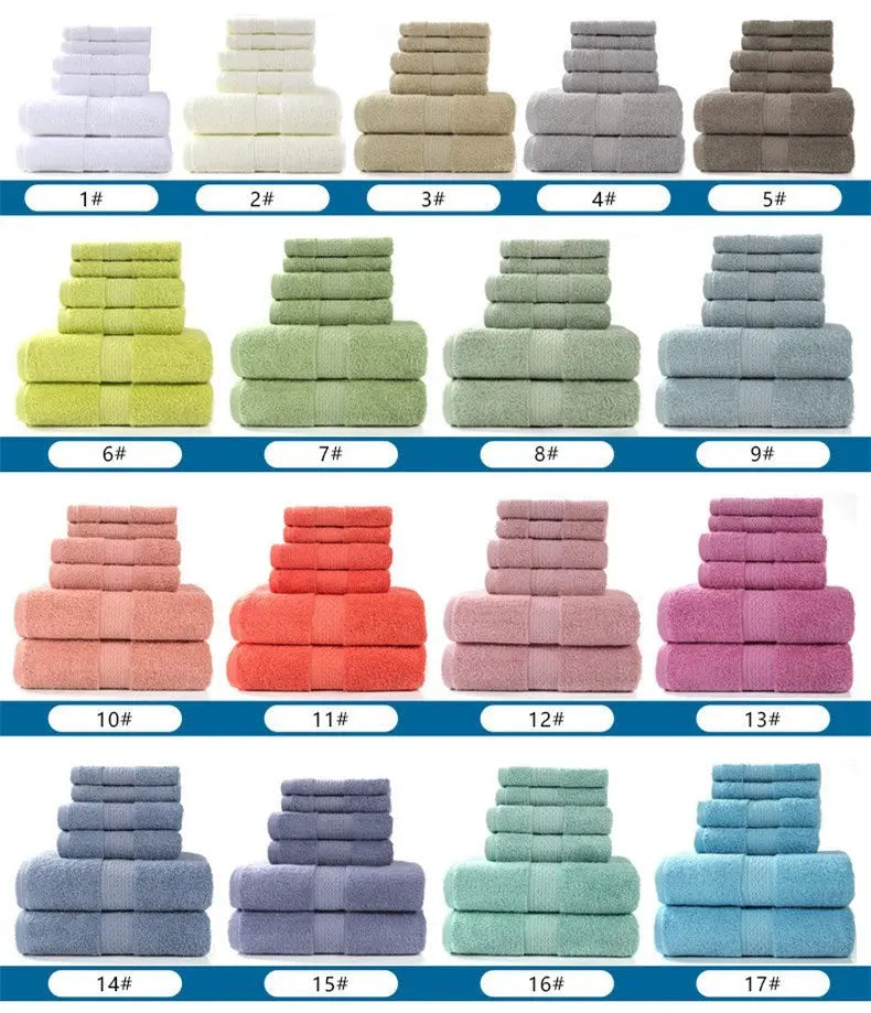 Cotton absorbent towel set of 3 pieces and 6 pieces - Unique Unique Unique Cotton absorbent towel set of 3 pieces and 6 pieces