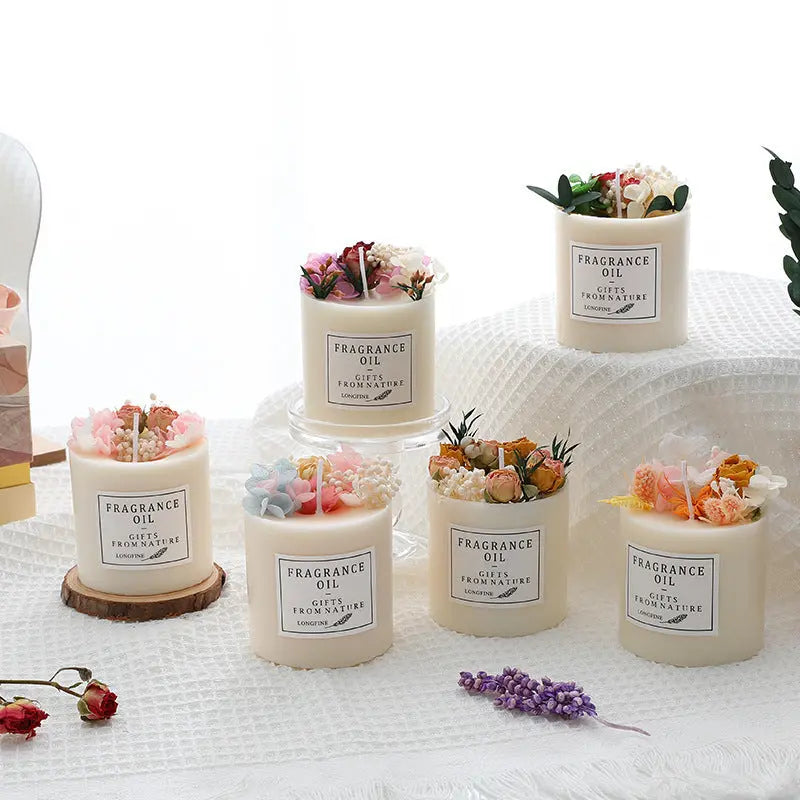 Dried Flowers Decor Romantic Candles - Unique Unique Unique Dried Flowers Decor Romantic Candles