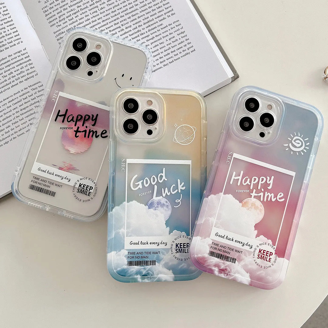Gradient Transparent Color Cloud Letter 13 12 11 Pro Pro Max Mobile Phone Case - Unique Unique Unique Gradient Transparent Color Cloud Letter 13 12 11 Pro Pro Max Mobile Phone Case