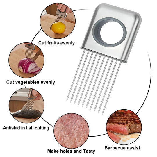 Onion Holder Slicer Vegetable tools Tomato Cutter Stainless Steel Kitchen Gadget - Unique Unique Unique Onion Holder Slicer Vegetable tools Tomato Cutter Stainless Steel Kitchen Gadget