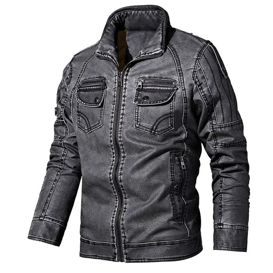 Men's winter casual fleece motorcycle jacket Unique