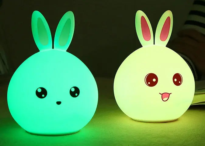 Cute Night Light Animal Rabbit Night lamps Touch Sensor Silicone LED Colorful Lights - Unique Unique Unique Cute Night Light Animal Rabbit Night lamps Touch Sensor Silicone LED Colorful Lights