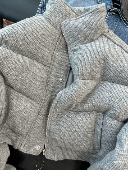 Gray All-match Season Warm Korean Style Cotton Clothes Women - Unique Unique Unique Gray All-match Season Warm Korean Style Cotton Clothes Women