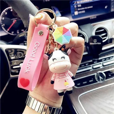 Korean Creative Trending Cute Cow Keychain Girl Heart Cartoon Doll Key Chain Simple Children Gift - Unique Unique Unique Korean Creative Trending Cute Cow Keychain Girl Heart Cartoon Doll Key Chain Simple Children Gift