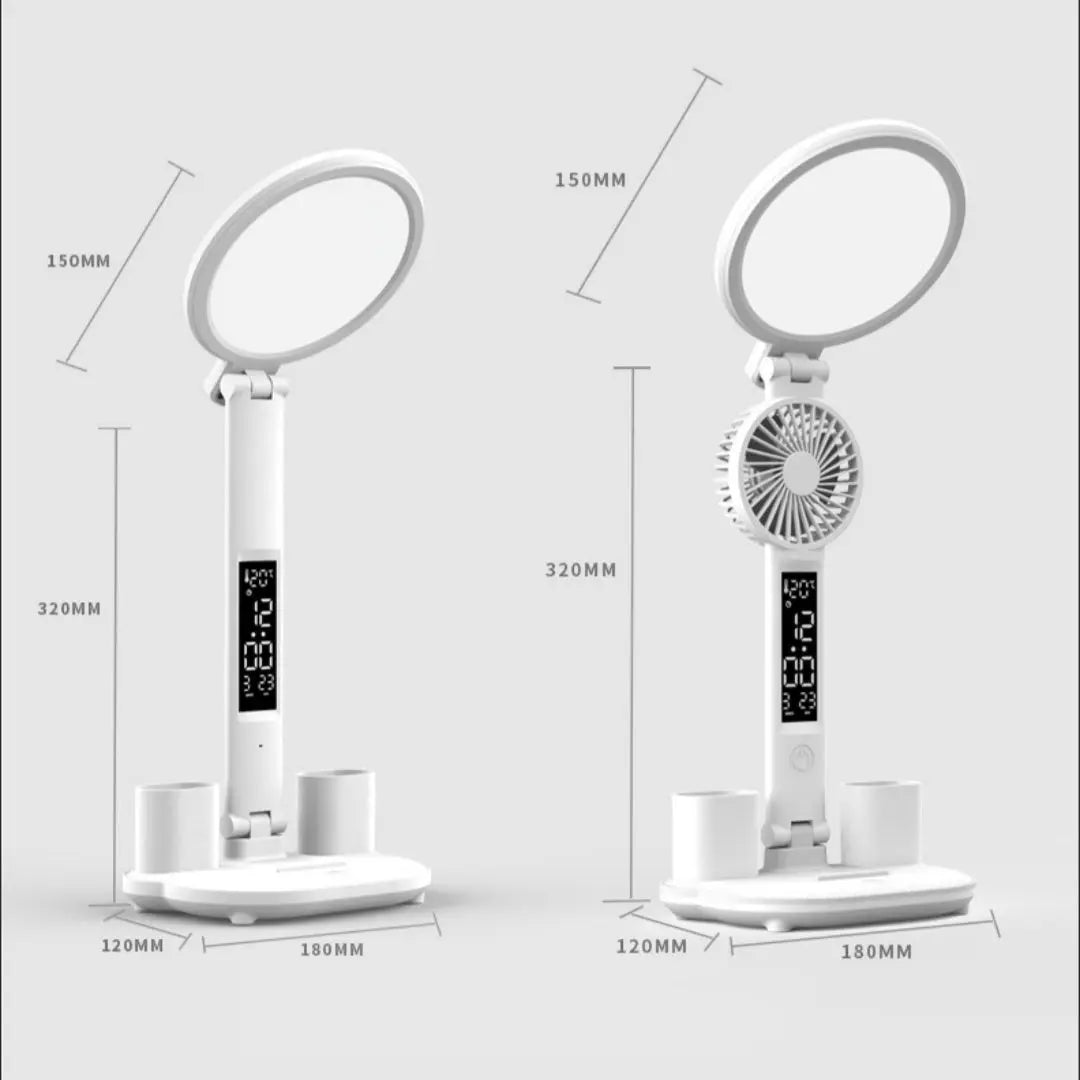 LED Clock Table Lamp USB Chargeable Dimmable Desk Lamp Plug-in LED Fan Light Foldable Eye Protection Reading Night Light - Unique Unique Unique LED Clock Table Lamp USB Chargeable Dimmable Desk Lamp Plug-in LED Fan Light Foldable Eye Protection Reading Night Light