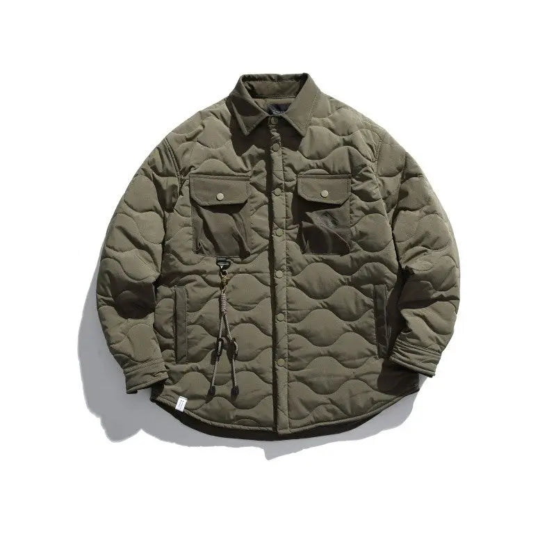 Lapel Gourd Plaid Cotton-padded Clothes For Men And Women Multi-pocket Workwear - Unique Unique Unique Lapel Gourd Plaid Cotton-padded Clothes For Men And Women Multi-pocket Workwear